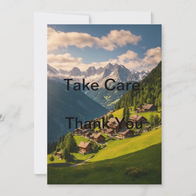 Take Care Thank You Card – Elegant Greetings Dankeskarte (Vorderseite)