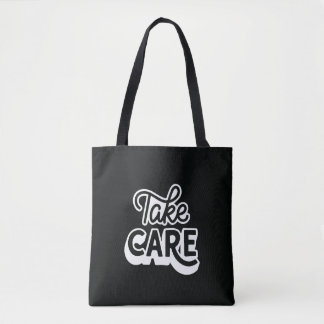 Take Care-Tragetasche | Minimalistische schwarze Ä