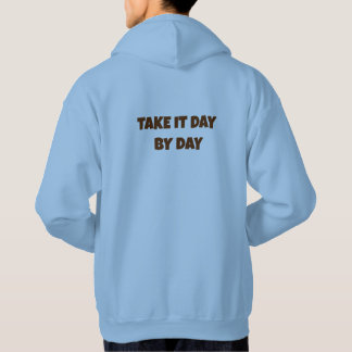 Take It Day By Day Typografie Herren Blau Kapuzenp Hoodie