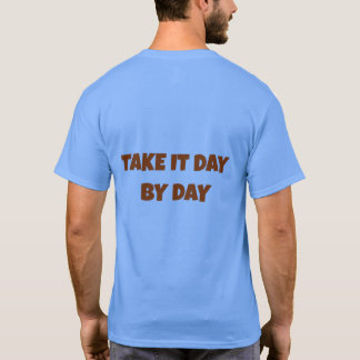 Take It Day By Day Typografie Herren Blau T-Shirt