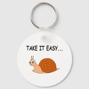 Take It Easy Cute Cartoon Snail Schlüsselanhänger