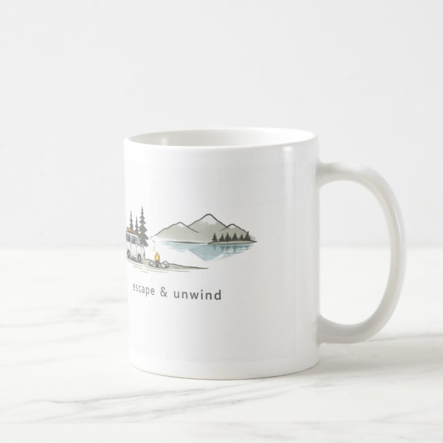 Take It Easy / Escape & Unwind – Minimalist Nature Kaffeetasse (Rechts)