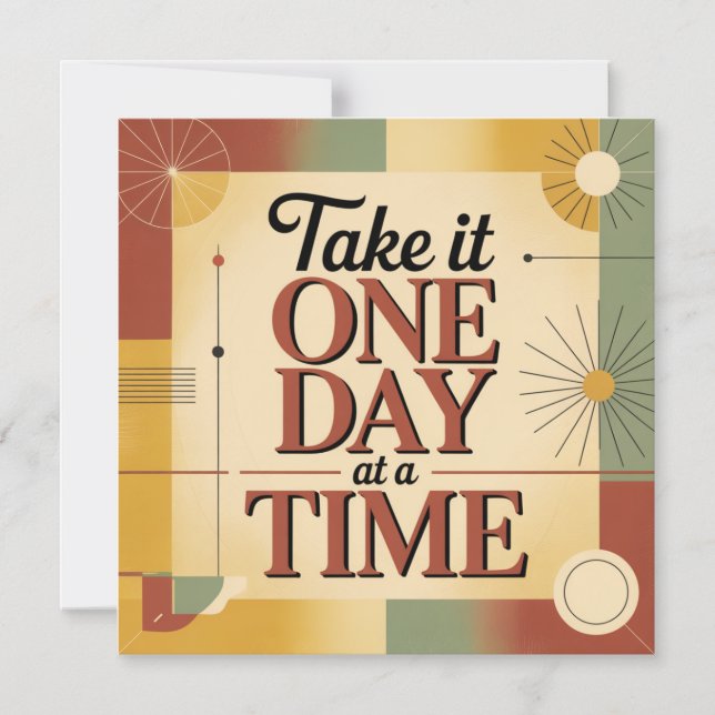Take It One Day At A Time Magneteinladung (Vorderseite)