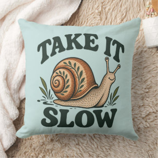 Take It Slow - Whimsical Woodland Schnecke Cute Kissen