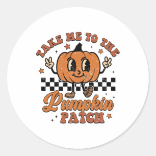 Take Me to The Pumpkin Patch Autumn Fall Thanksgiv Runder Aufkleber