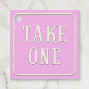 "Take One" Viktorianisch Tee Party Pink Square Cus Geschenkanhänger