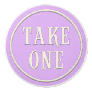 "Take One" Wunderland Tee Party Pastel Lila Keramikknauf
