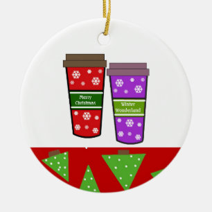 Take Out Holiday Coffees Keramik Ornament