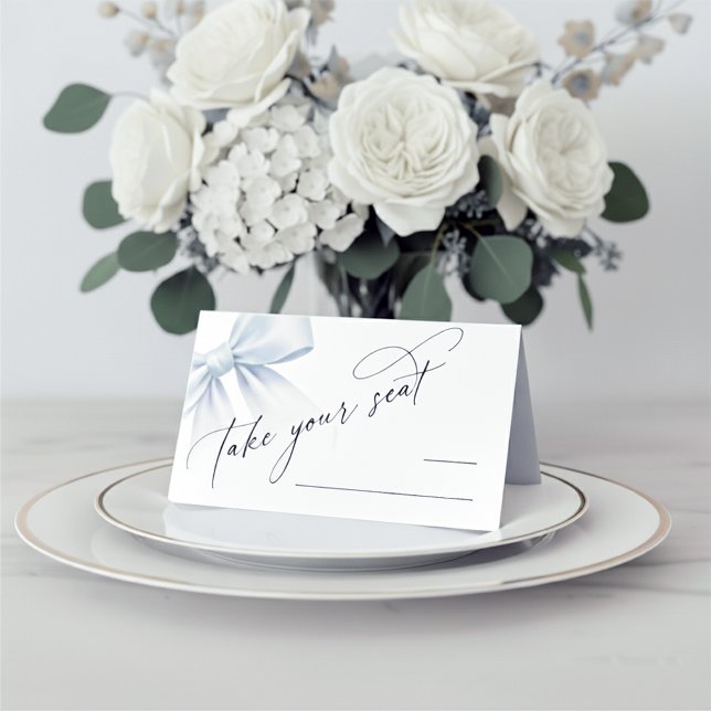 Take Your Seat | Elegant Modern Bow Table Number Platzkarte (Von Creator hochgeladen)