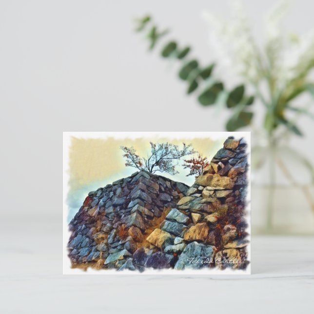 Takeda Castle Postkarte (Stehend Vorderseite)