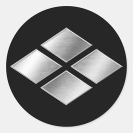 Takeda Clan Kamon Silver Chrome Runder Aufkleber