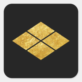 Takeda kamon Japanisch Samurai-Imitate Gold Quadratischer Aufkleber