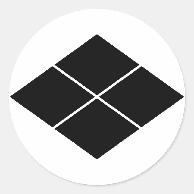 Takeda Rhombus Runder Aufkleber (Vorderseite)