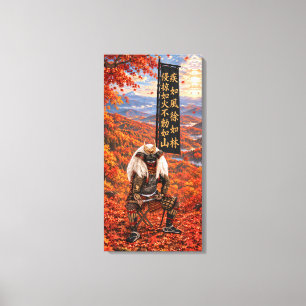 Takeda Shingen Samurai-Rüstung Herbst 16x32 Leinwanddruck