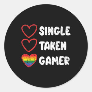 Taken Gamer Gay Pride Flag Lgbt-q Gaming Video-gam Runder Aufkleber