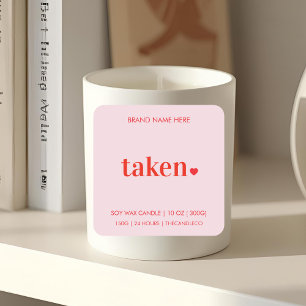 Taken Heart Minimalist Romantisch Quadratischer Aufkleber