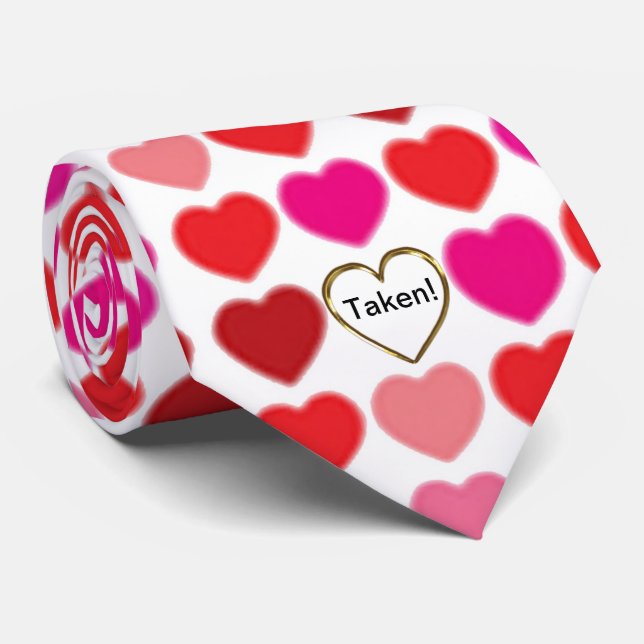 Taken Valentine Heart Men's Krawatte (Gerollt)