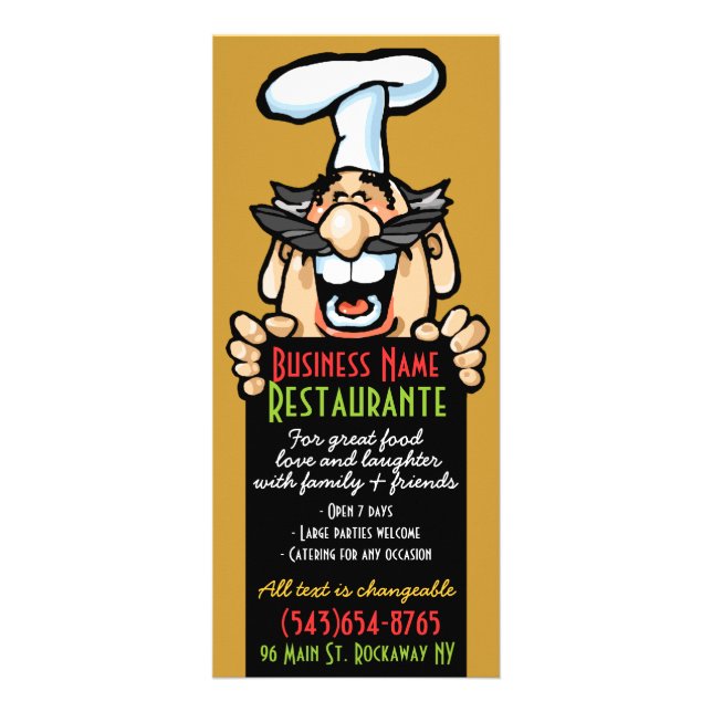 Takeout Menüschablone 4x9.Italian.Chef.Pizza 2 Werbekarte (Vorne)