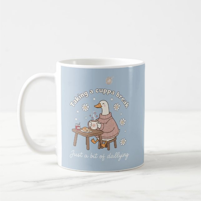 Taking a Cuppa Break Cute Goose Tea Mug Kaffeetasse (Links)