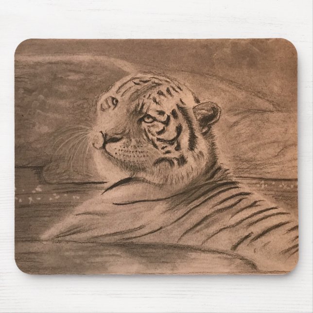 "Taking A Dip" tiger mousepad (Vorne)