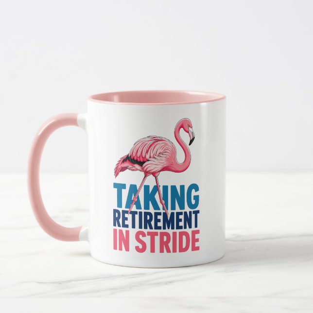 Taking Retirement in Stride Flamingo Beach Theme Tasse (Links)