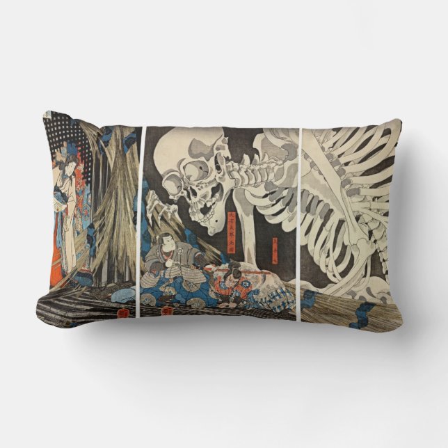 Takiyasha die Hexe und die Skeleton Erscheinung Lendenkissen (Vorderseite)