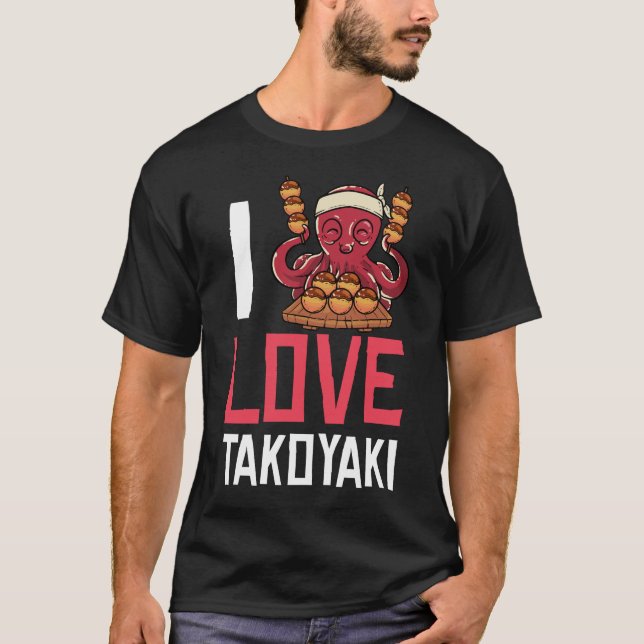 Takoyaki Octopus Balls Geschenk Japanisches Essen T-Shirt (Vorderseite)