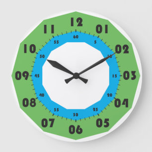 Taktfrequenz schwarze Zahlen für Minuten und Seku Große Wanduhr