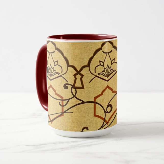 Taktile gewebte Bögen | Erdiges islamisches Design Tasse (Vorderseite Links)