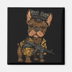 Taktischer Frenchie lustiger Hund Bulldogge mit NV Magnet