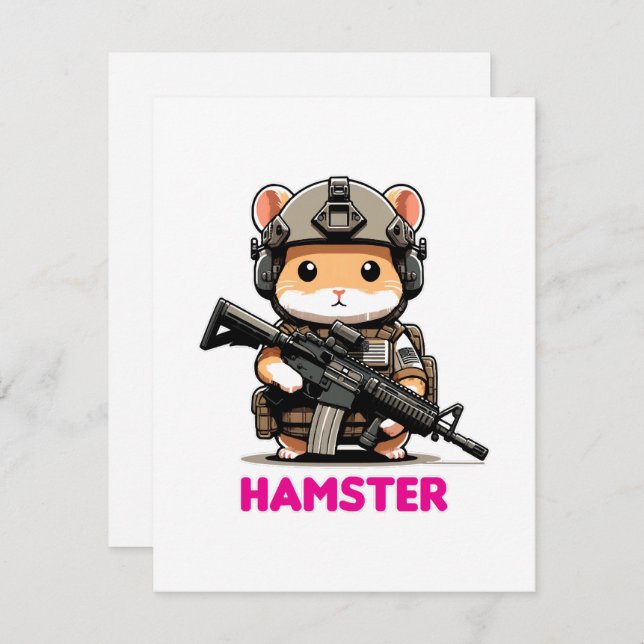 Taktischer Hamster Feiertagskarte (Vorne/Hinten)