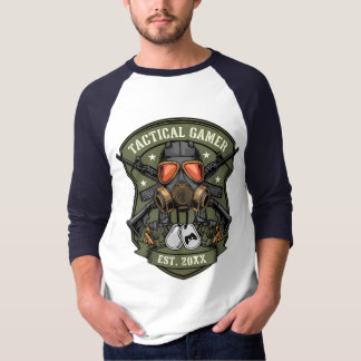 Taktisches Gamer-Militärabzeichen-Emblem T-Shirt