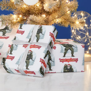 Taktisches Weihnachtspapier mit Weihnachtsmann Geschenkpapier