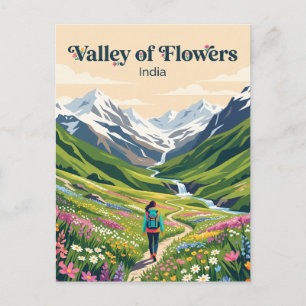 Tal des Blumen-Nationalpark Indien Postkarte