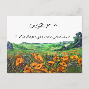 Tal Kalifornien Mohn Landschaft Floral RSVP Einladungspostkarte
