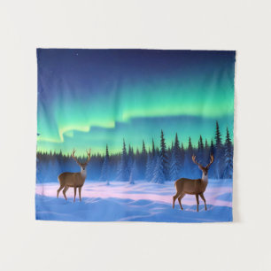 Tal Landschaft Panoramasicht Natur Stille Aurora Wandteppich