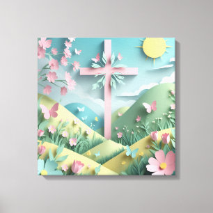 Tal mit dem Kreuz Kunstprint Leinwanddruck