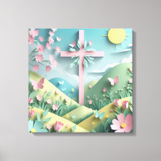 Tal mit dem Kreuz Kunstprint Leinwanddruck