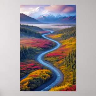 Tal Natur Außenwelt Landschaft Stille Ruhe Poster