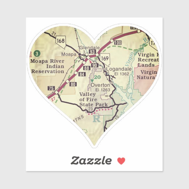 Tal Staat Park Vintage Karte Aufkleber (Blatt)