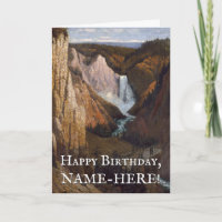 Tal und Wasserfall Vintag Look Geburtstagskarte