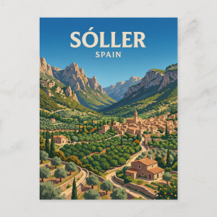 Tal von Sóller Spanien Postkarte