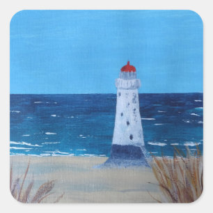 Talacre Lighthouse Quadratischer Aufkleber