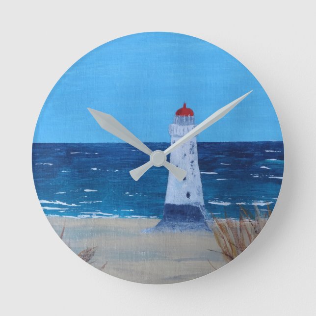 Talacre Lighthouse Runde Wanduhr (Vorderseite)