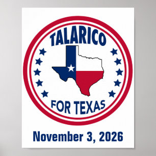 Talarico für Texas Rot Weiß Blau Wahl Poster