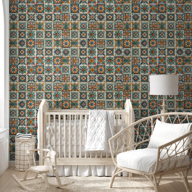 Talavara Tile Gemusterte Tapete in Sunset Colors (Kinder)