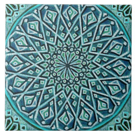 Talavera 05 Turquoise Blue Mediterranean Rosette Fliese