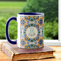 Talavera azulejo blaue Bridesmaiergeschenke Monogr