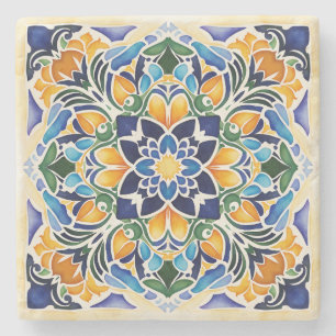 Talavera Azulejo blaue Fliese Geschenke vintage me Steinuntersetzer