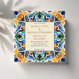 Talavera azulejo blaue Kachel Vintag mexikanische Einladung